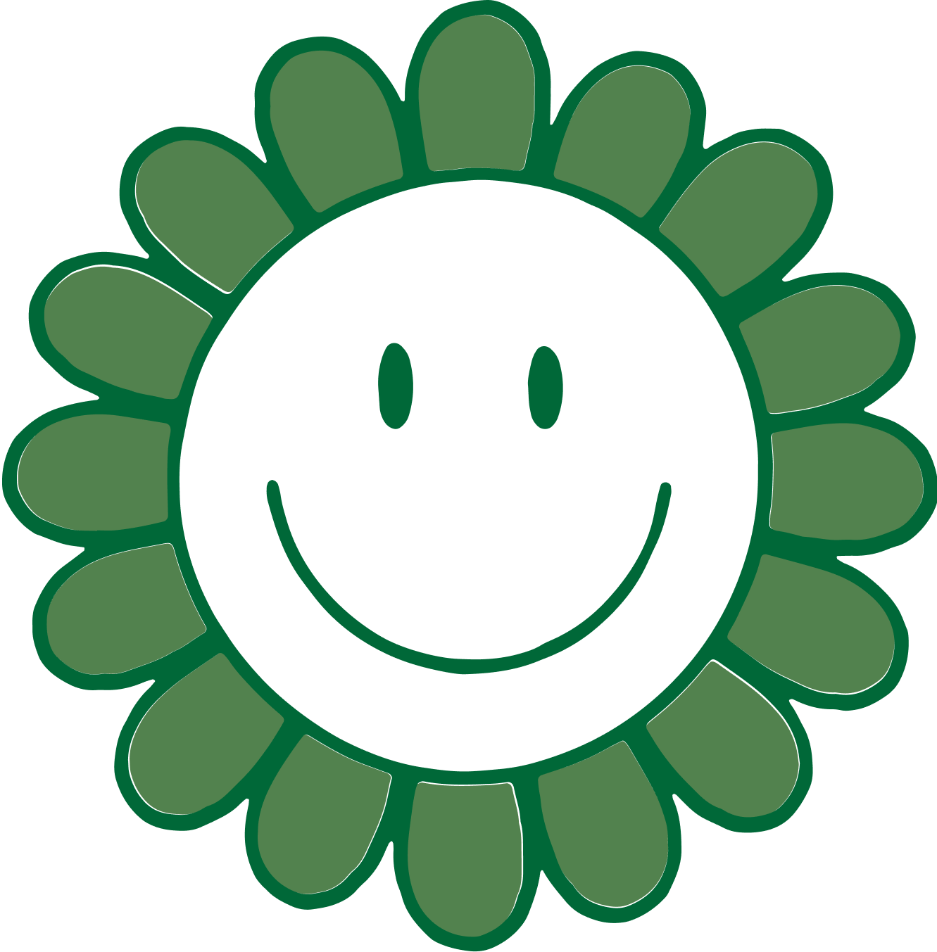 KULE GREEN smiley face flower