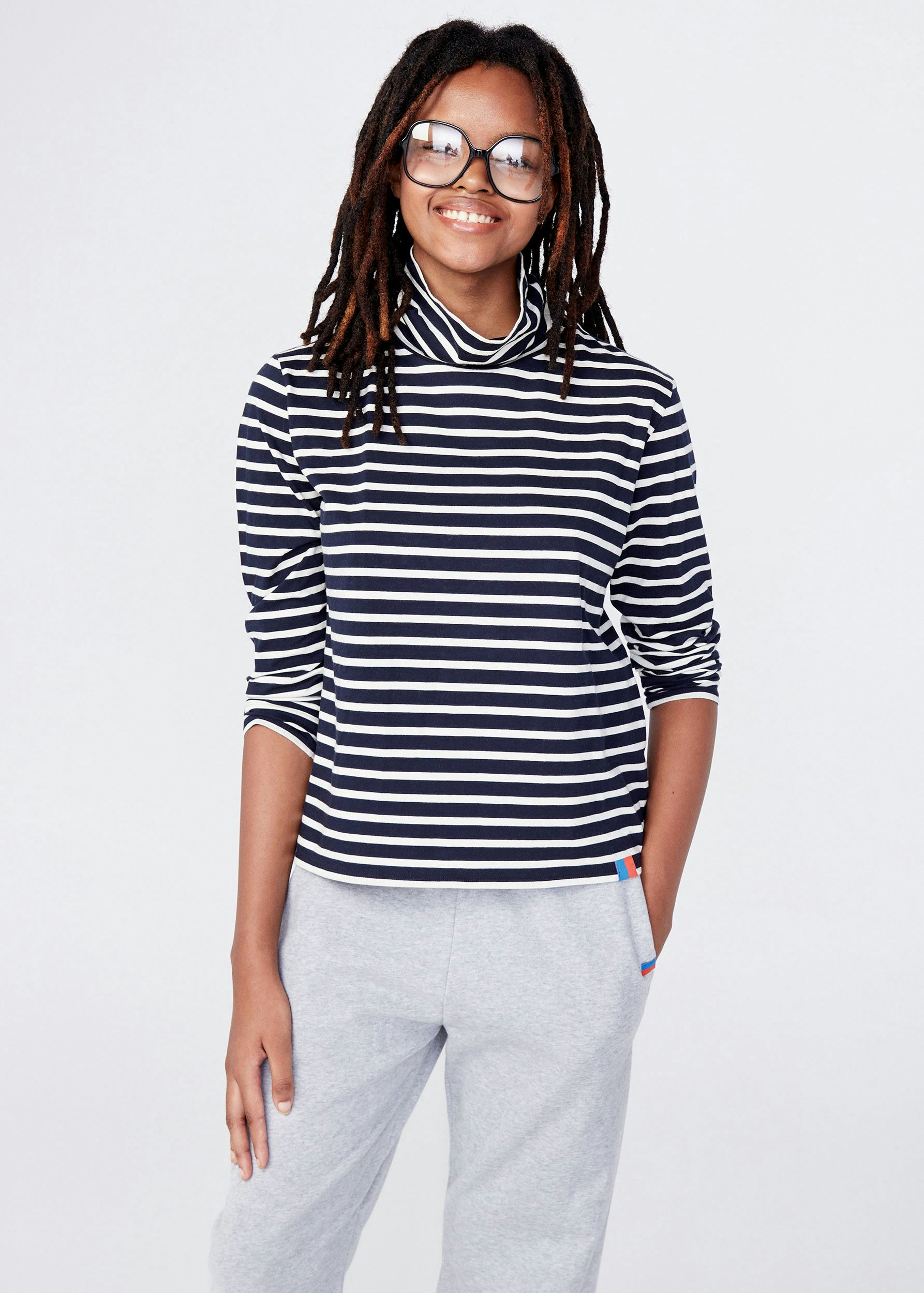 Striped shop turtleneck tee